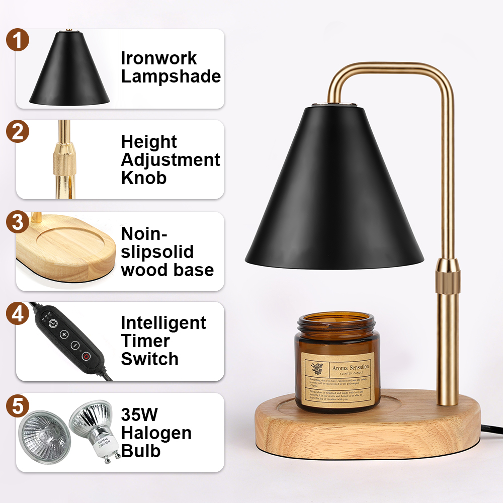 Candle Making Things - Black Candle Warmer Lamp with Timer