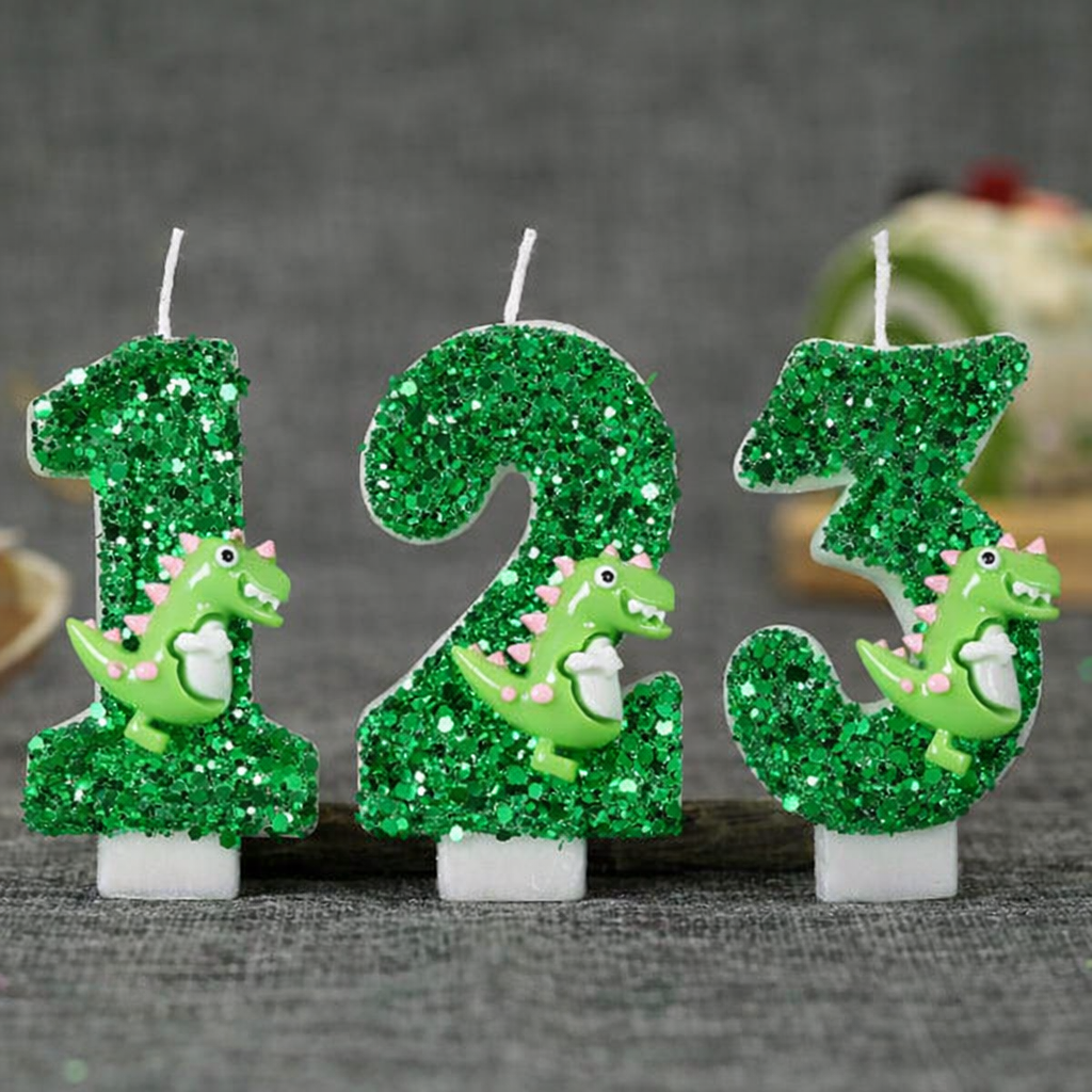 Candle Making Things - Cartoon Dinosaur Digital Birthday Candle -