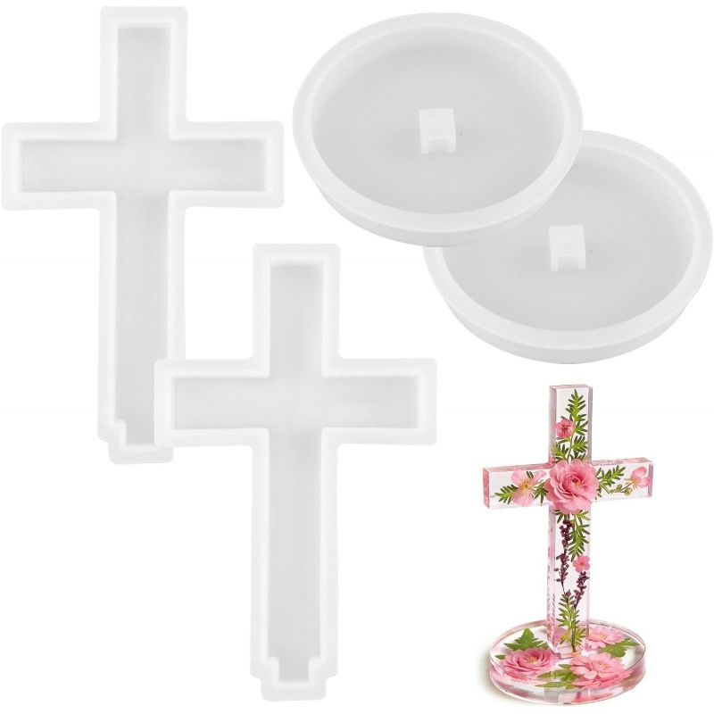 Candle Making Things - Two silicone molds with a base
