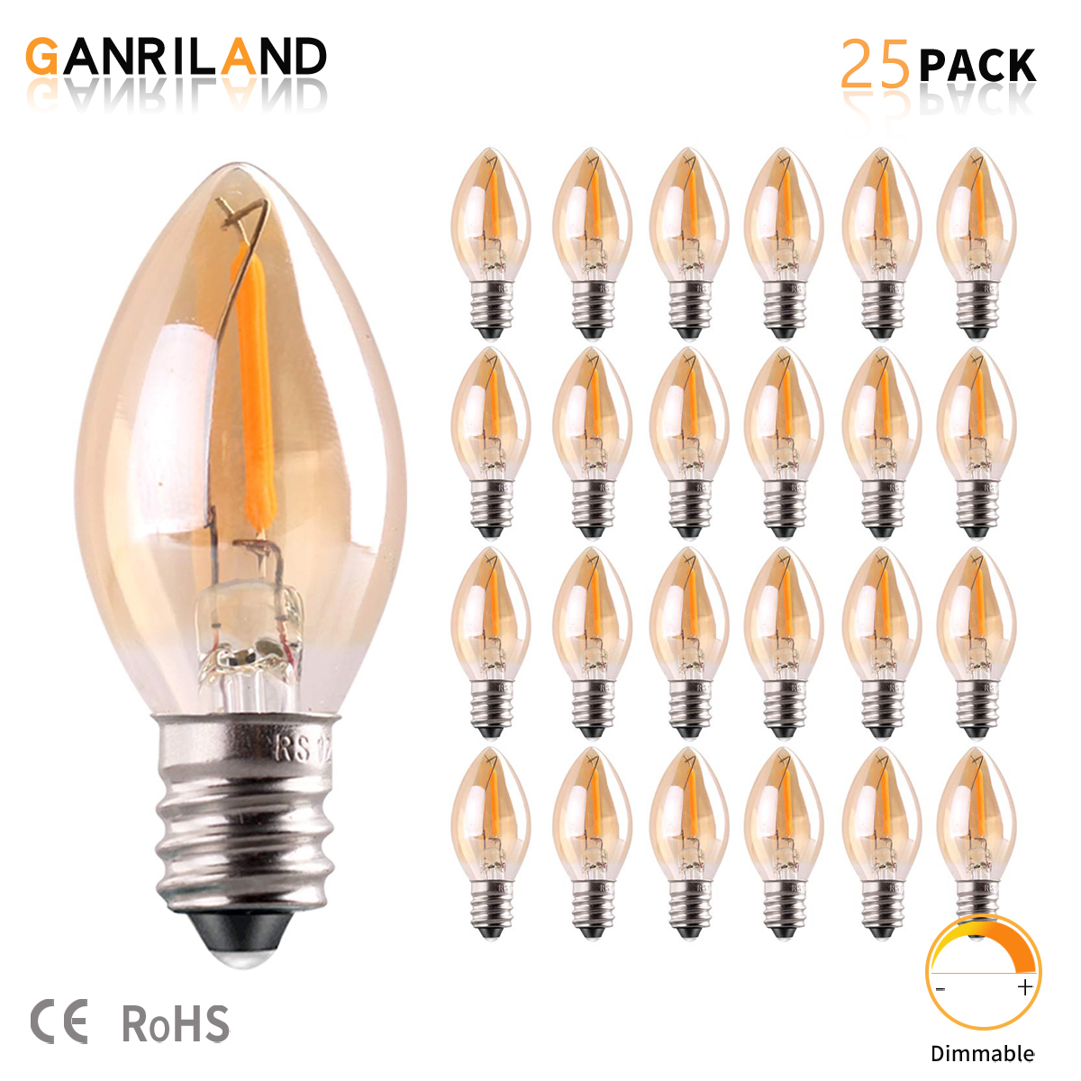 Uv Inhibitor Candle - GANRILAND LED Night Light Bulbs C7