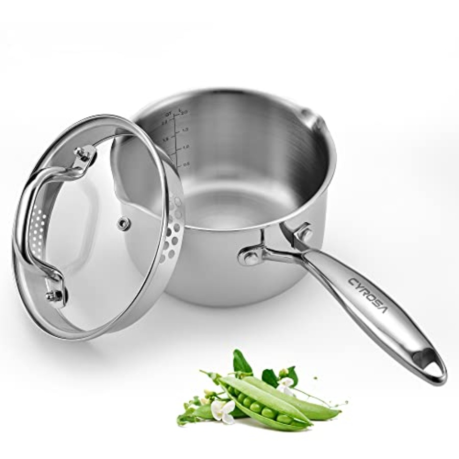 Stainless Steel Saucepan 2.0 Q - Pour Pot Aluminum のレビューと価格