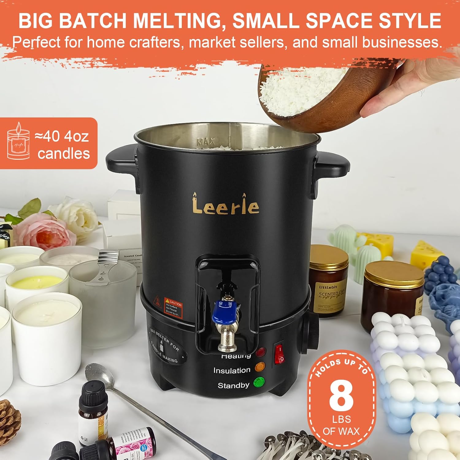 8Lbs Electric Wax Melter for C - Candle Making Products のレビューと価格