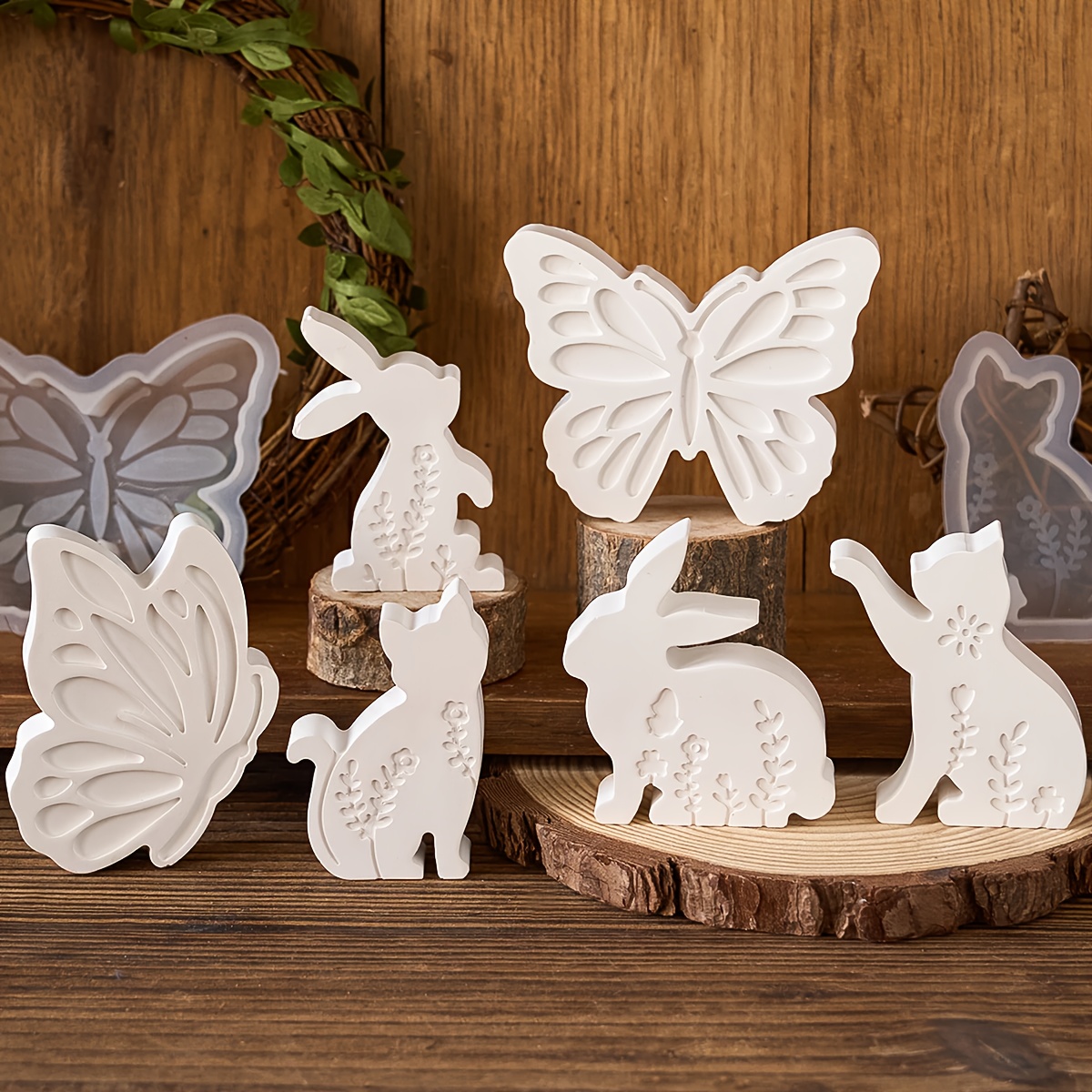 6pcs - 3D Rabbit and Kitten Si - Candle Making Things のレビューと価格