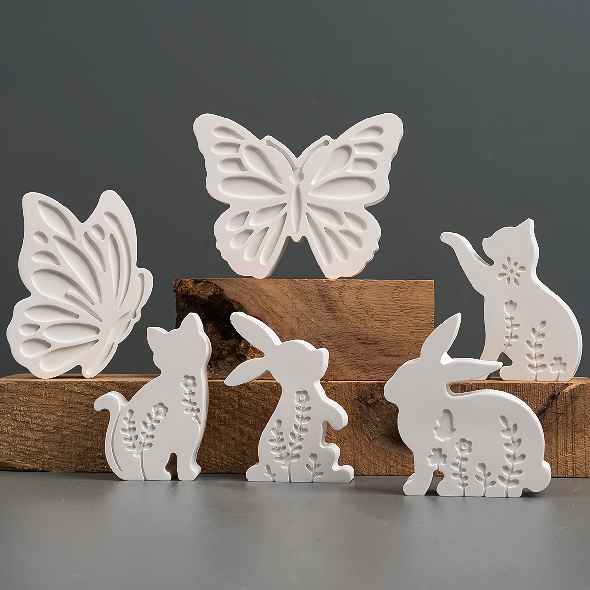 6pcs - 3D Rabbit and Kitten Si - Candle Making Things のレビューと価格