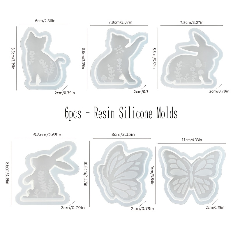 6pcs - 3D Rabbit and Kitten Si - Candle Making Things のレビューと価格