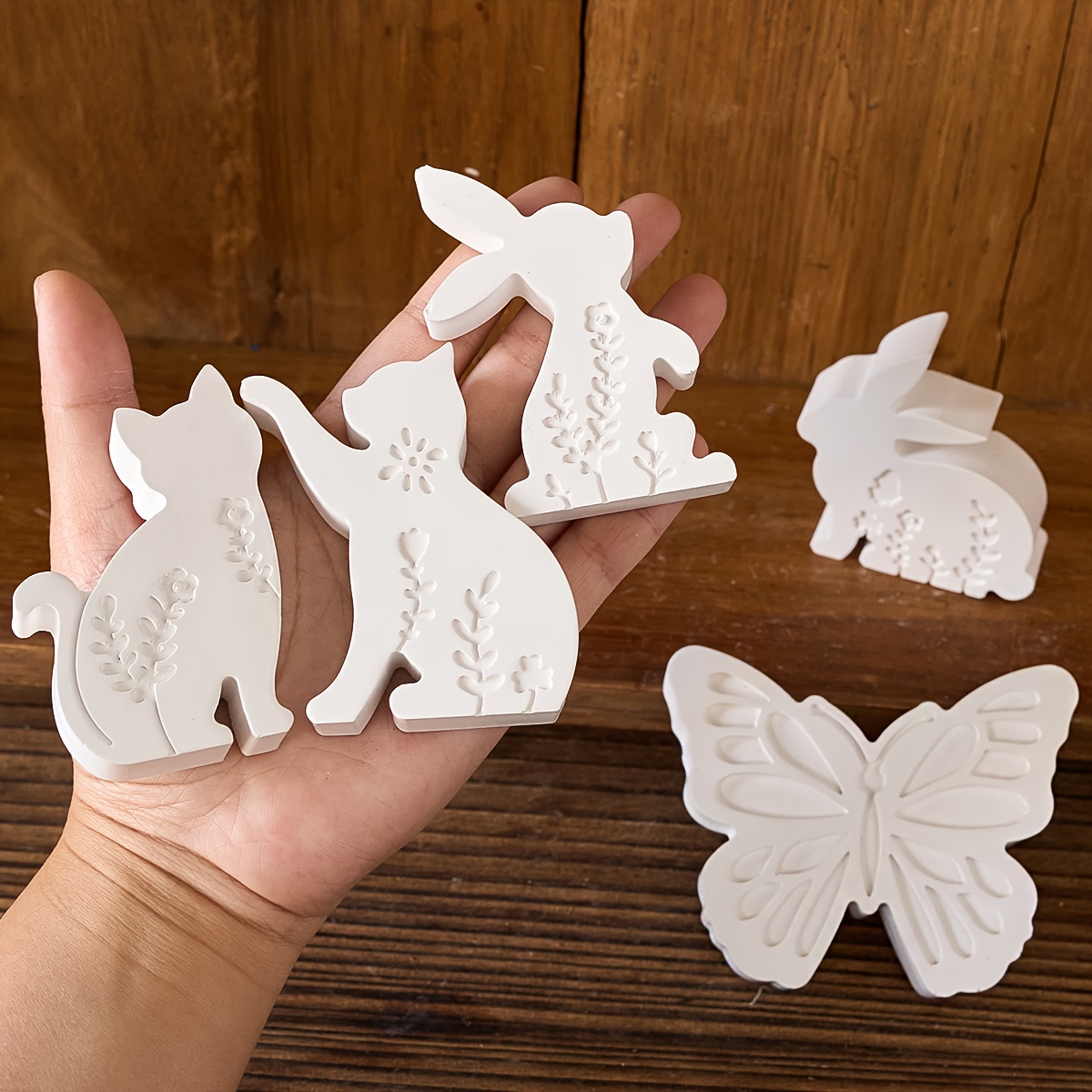 6pcs - 3D Rabbit and Kitten Si - Candle Making Things のレビューと価格