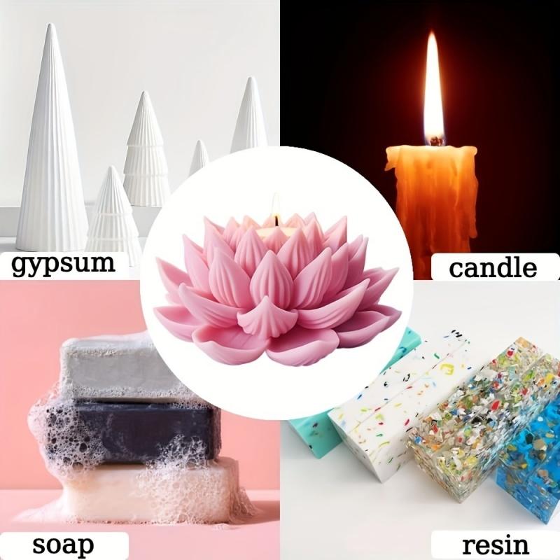 1PC Lotus Flower Candle Mold S - Candle Making Things のレビューと価格