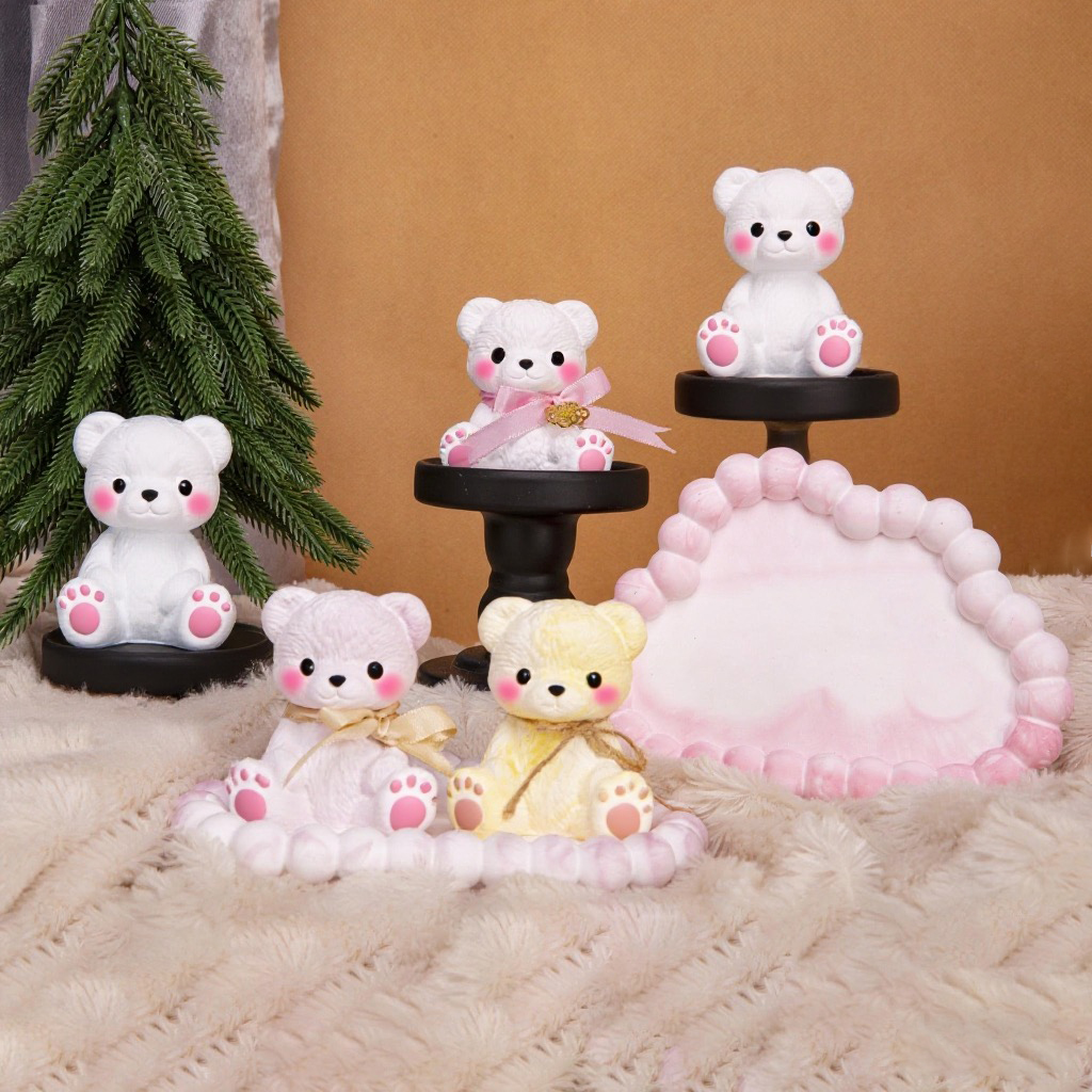 3PCS Couple Bear Silicone Mold - Candle Making Set のレビューと価格