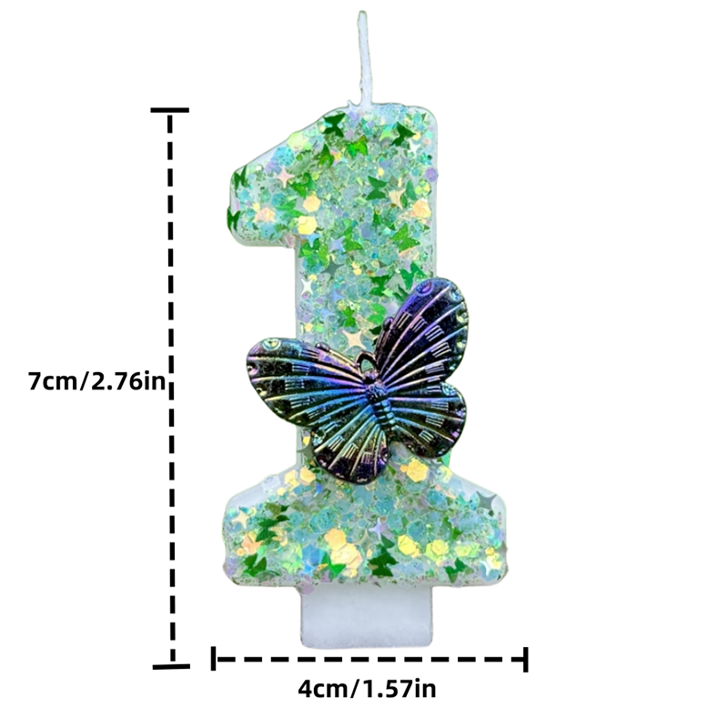 1Pc Green Sequins Number 0-9 B - Candle Making Things のレビューと価格