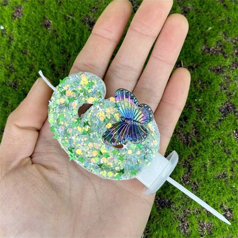 1Pc Green Sequins Number 0-9 B - Candle Making Things のレビューと価格