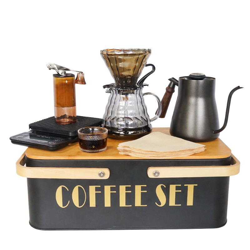 Portable coffee machine set wi - Pour Pot Aluminum のレビューと価格